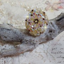 Aurora ring met facetten en draaiende toppen in Swarovski kristal